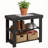 Bamboo Entryway Shoe Bench with 2-Tier Storage Shelf for Entryway and Living Room-1801608525