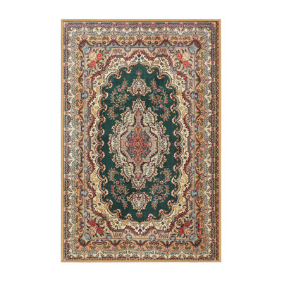 Tapis traditionnel rouge / beige / vert Cultrera