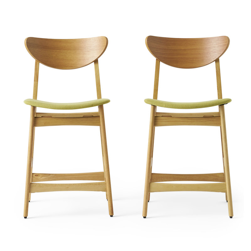 Tabouret de comptoir 24 po Fitz, Thé vert, Chêne