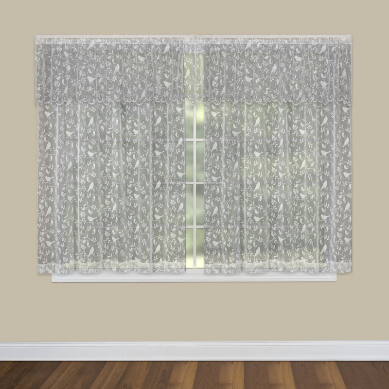 Brooke Sheer Single Curtain Panel, 60" x 63" , White