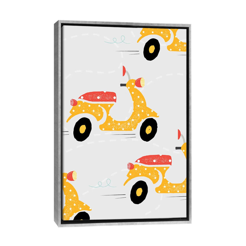 «On the Road Motorcycles», reproduction d'impression, H 60 po x l 40po x P 1,5 po, Toile avec cadre argenté, Pas de tapis