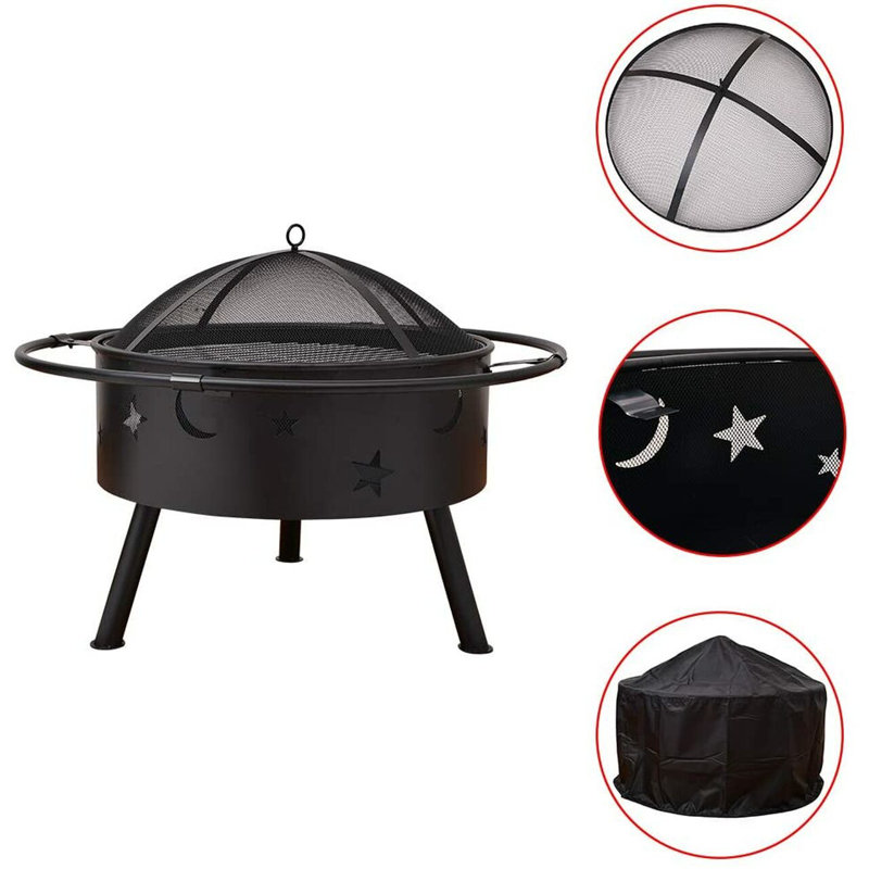 Janyus Round Iron Wood Burning Smokeless Fire Pit