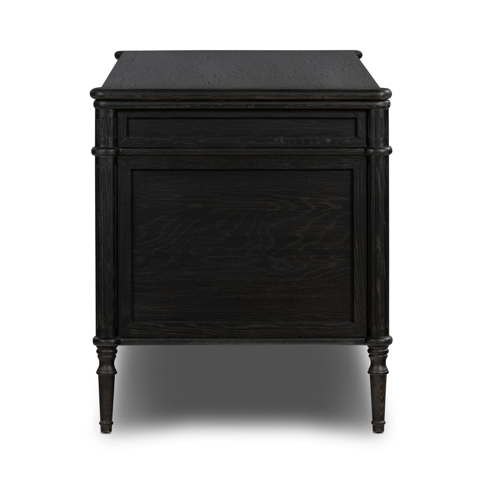 Susie Executive Desk, Distressed Black Oak