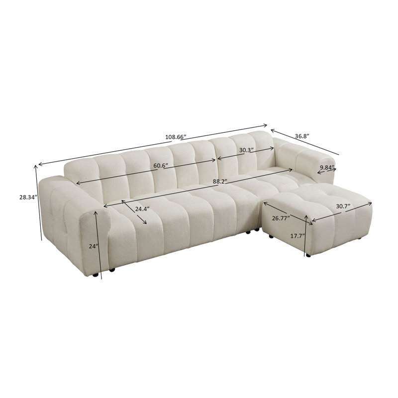 Lamaar Upholstered L-Shaped Sectional Reversible