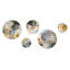Or et gris, formes modernes, minimalisme III - ensemble d'art abstrait rond rond de 5