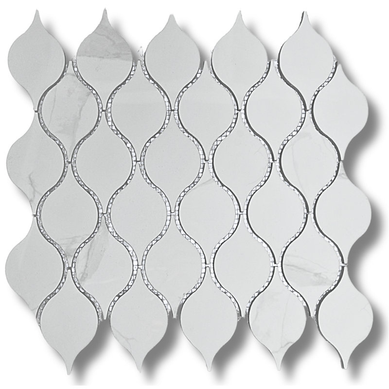 Carreau de mosaïque en porcelaine 11 po x 12 po Drop