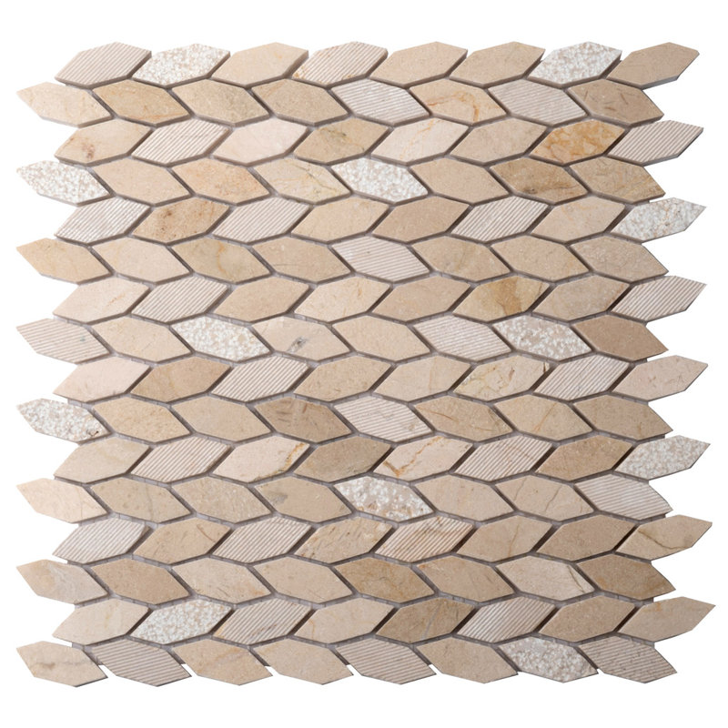 Carrelage mosaïque en marbre 11,8 x 12, Beige