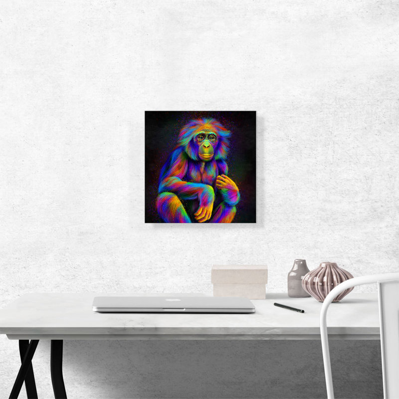 «Bonobe Monkey Pygmy Chimpanzee», grand singe d'Afrique, impression sur toile tendue, H 12 po x l 12 po x P 1,5 po