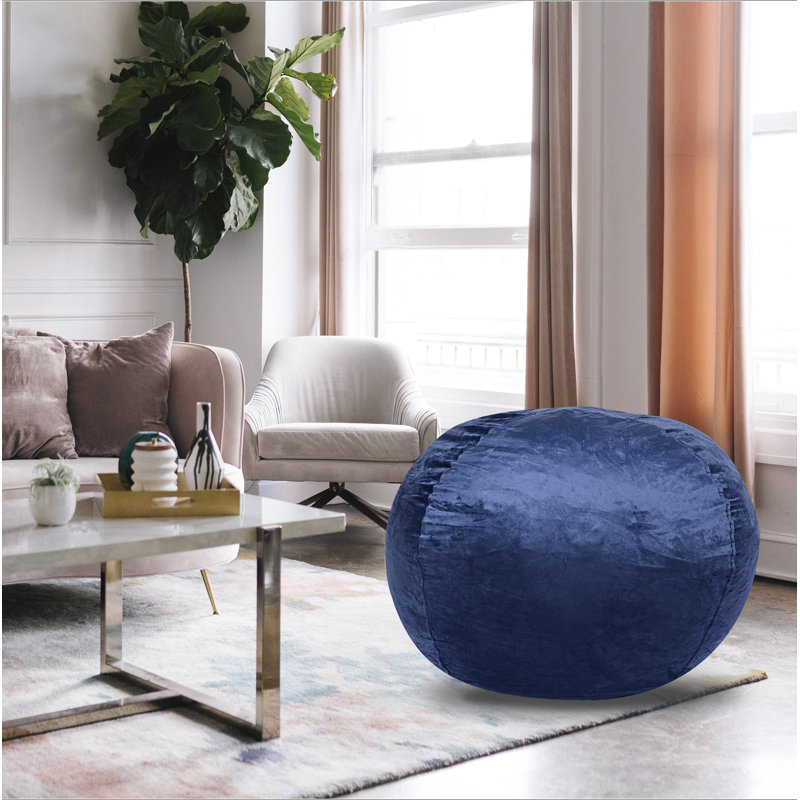 Fauteuil poire Minky, Velours marine