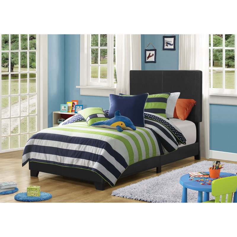 Black Twin Panel Bed, Black