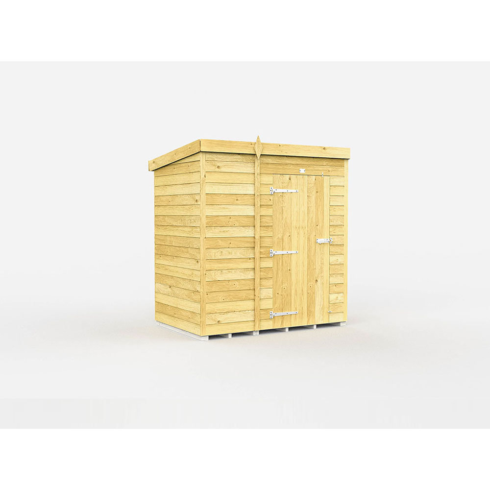 4ft x 6ft Pent Shed - Single Door without Windows