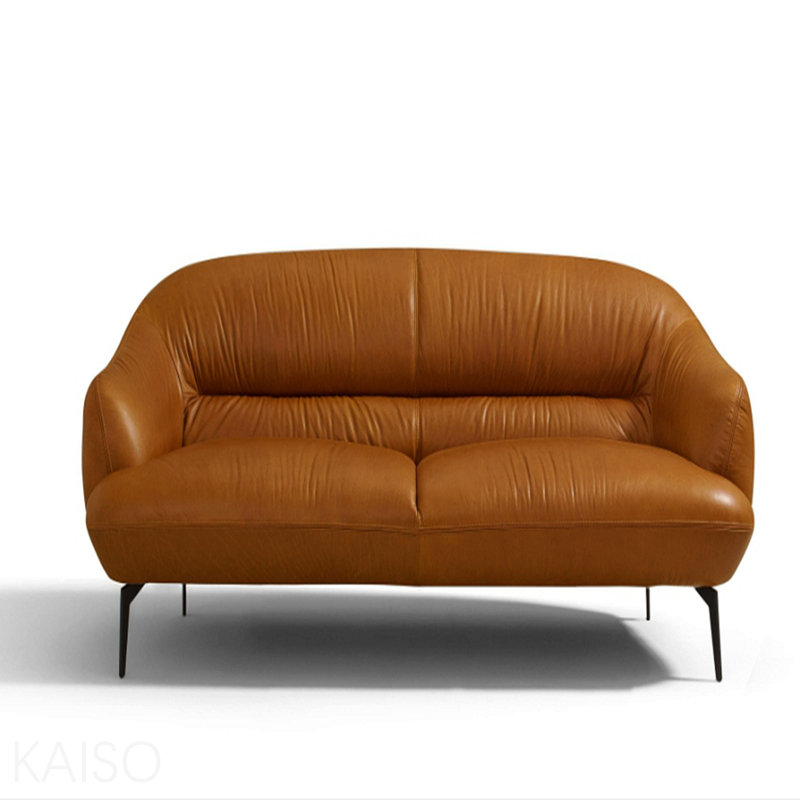 Cognac Leather Loveseat
