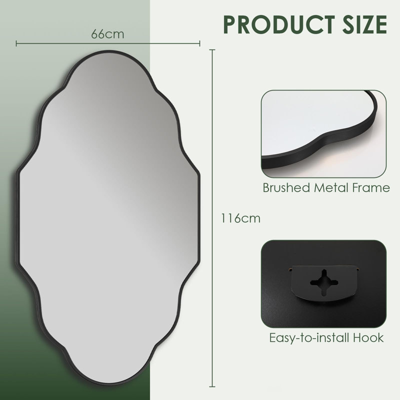 Aluminum Free Form Mirror, Black