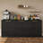67-Inch Modern Wavy Sideboard, Curved Contour Design Storage Cabinet, 6-Door Cabinet With Storage Function，67.0"L X 15.7"W X 27.7"H-38346271