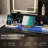 43" Wide Black Glass Top Makeup Vanity With Lighted Mirror And Power Outlets-346560946