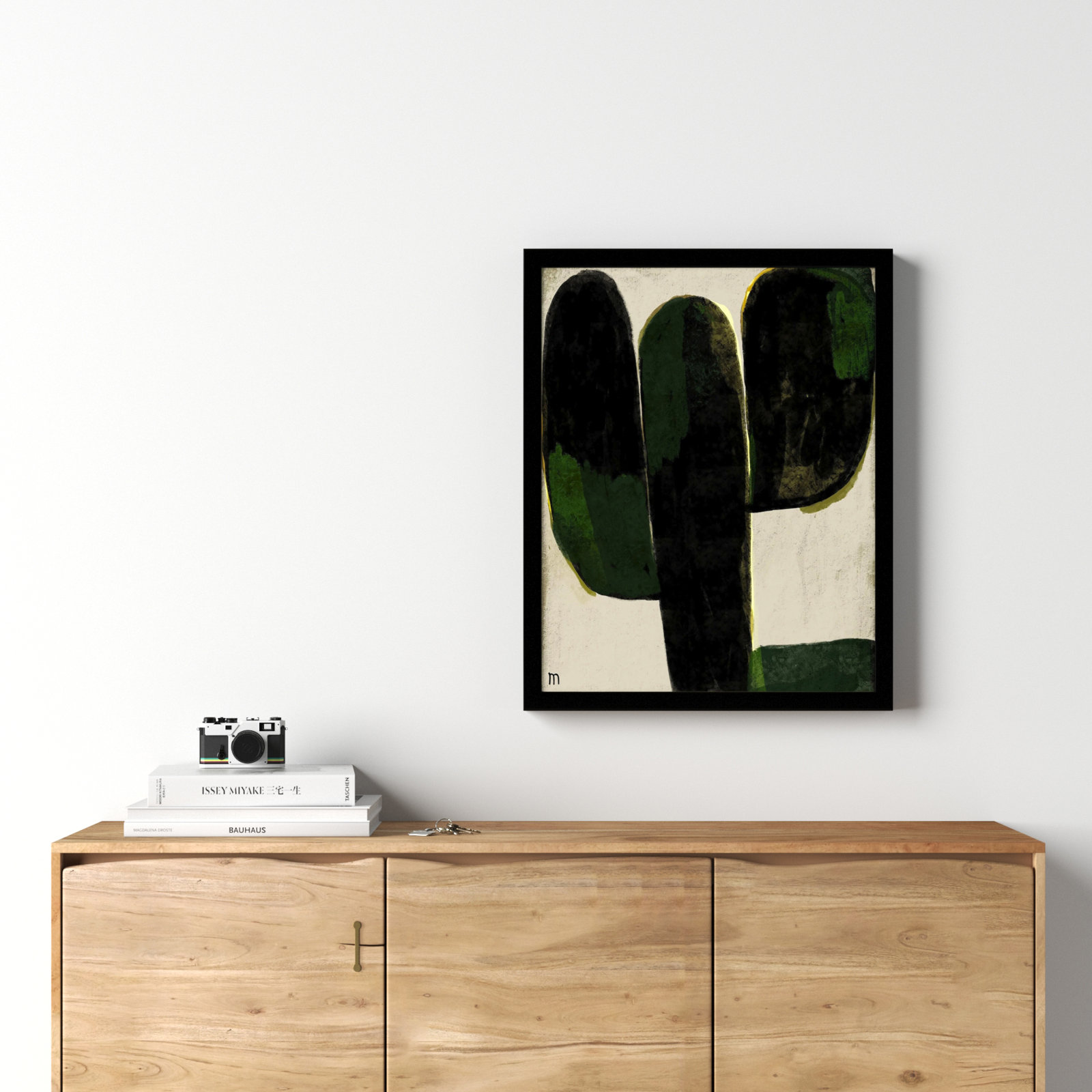 Succulent #1 by StudioM, Black, 30" H x 24" W x 1.25" D