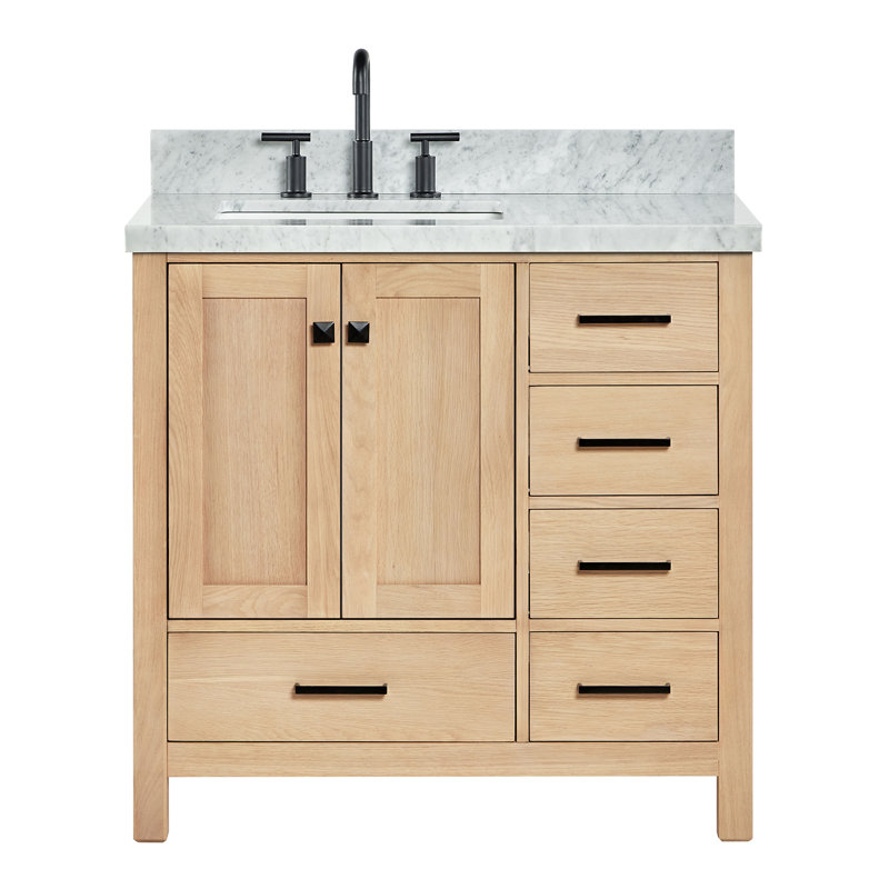 Ensemble de meuble-lavabo simple 37 po Cambridge, Chêne, Forme rectangulaire