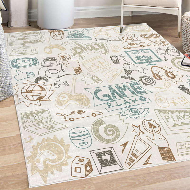 Tapis décoratif Dunnstown, Rectangle 4 pi x 5 pi 5 po