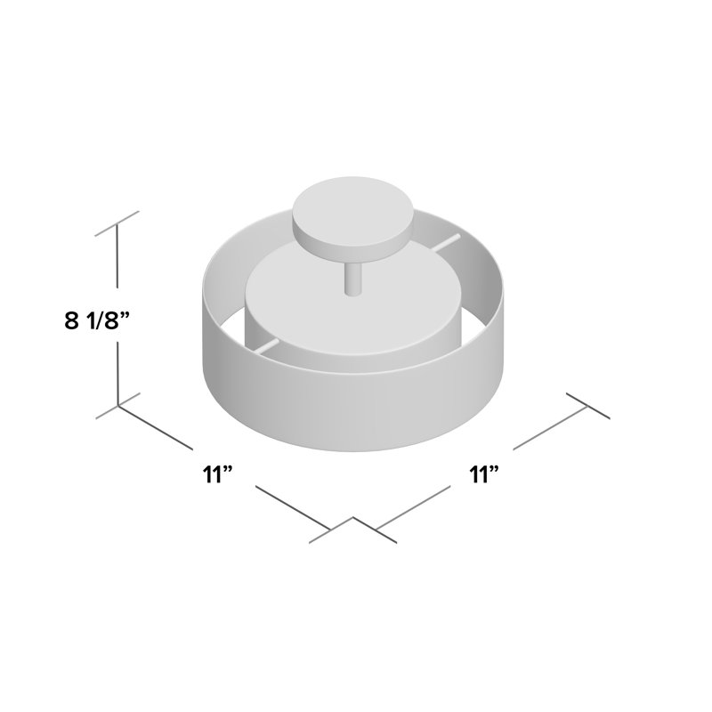 Betel Fabric Semi Flush Mount, 8.25" H x 13" W x 13" D, Brushed Nickel