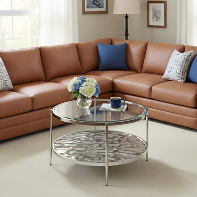 Dhulin Glass Round Coffee Table for Living Room