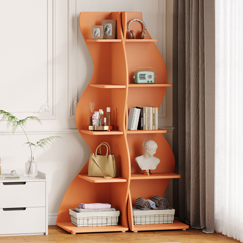 Bibliothèque de coin à 5 niveaux, Orange, 2