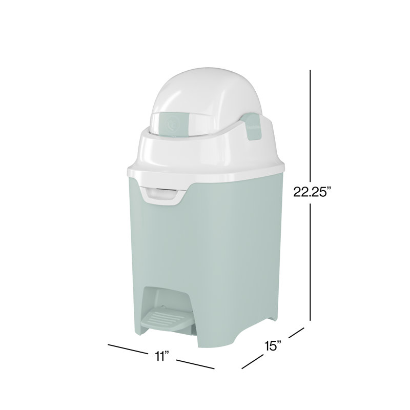 Foundations Hands-free Mini Diaper Pail, Green, Green