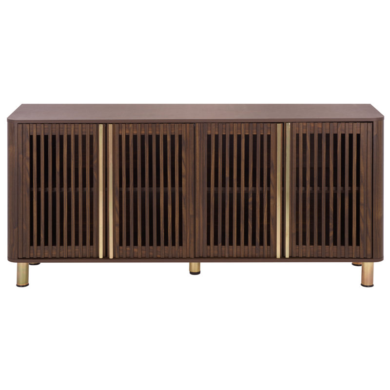 Buffet / meuble média Isak Slat Dr, Marron foncé