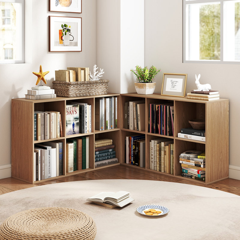 Bibliothèque verticale à 6 compartiments, Beige