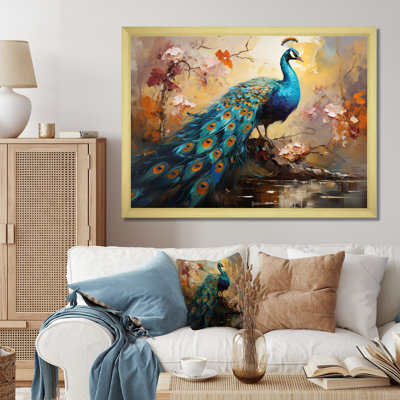 «Peacock Expressionist Portrait III - Peacock», art mural encadré