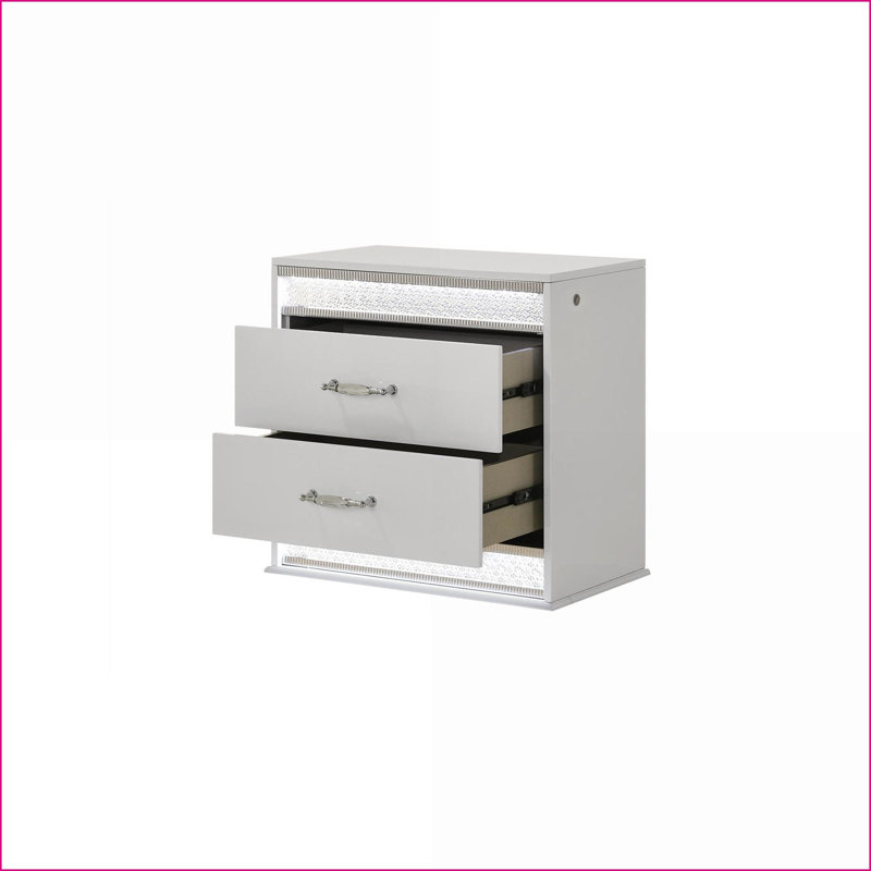 Table de chevet 2 tiroirs Glam