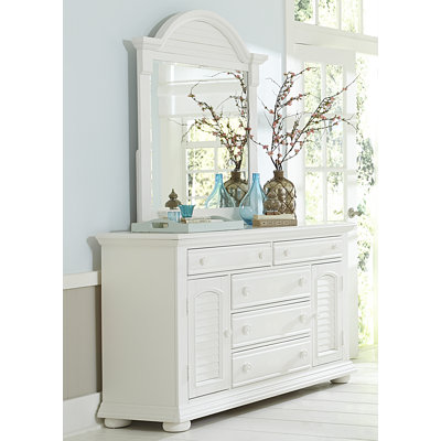 Commode combinée 5 tiroirs avec miroir Alvy