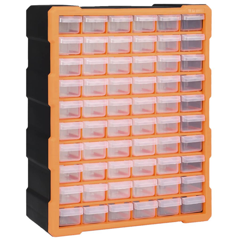 Rebrilliant Plastic Decorative Bin, Orange/Black