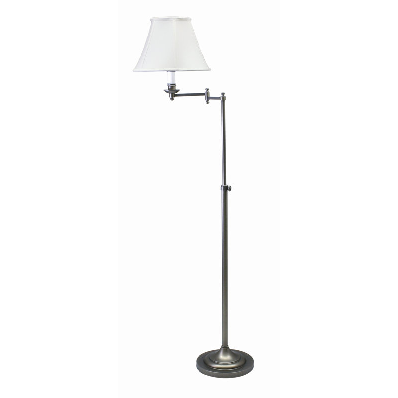 Wetherbee 59'' Swing Arm Floor Lamp, Antique Silver
