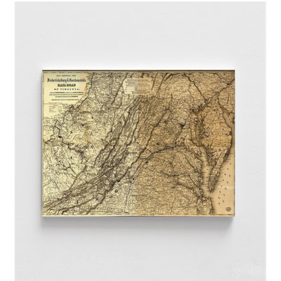 Fredericksburg And Gordonsville Rail Road 1869, Railway Poster Print, Old Railroad Routes Poster, Antique Train Print, Old Living Room Decor