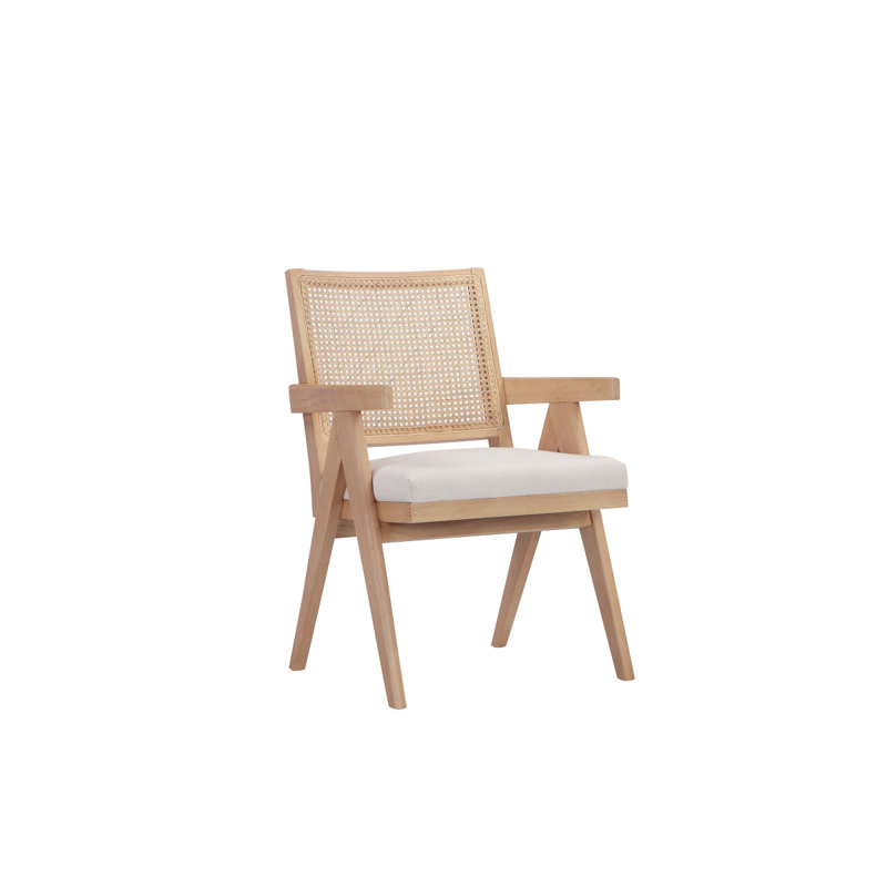 Upholstered Arm Chair, White