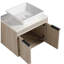 Ensemble de meuble-lavabo flottant 24 po avec lavabo en céramique, meuble-lavabo mural en chêne blanc avec porte