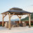 Classic  10 FTx 12 FT Solid Wood Storage Gazebo With Double Iron Roof-110780592