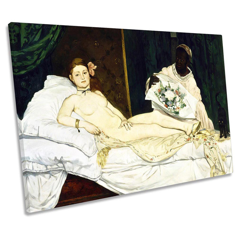 Edouard Manet - Olympia - Wrapped Canvas Print, 40.6cm H x 61cm W x 2cm D