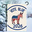 Drapeau des États-Unis votant bleu fête de l’indépendence drapeau décoratif rouge 12 po x 18 po / 30 x 45 cm façade de garage