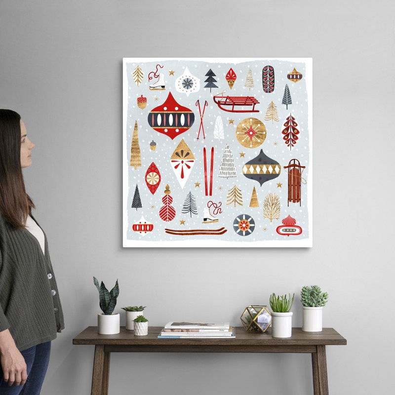 Reproduction d’art sur toile, "Christmas chalet IV" par Victoria Borges, H 30 po x l 30 po x P 1,25 po, Toile tendue