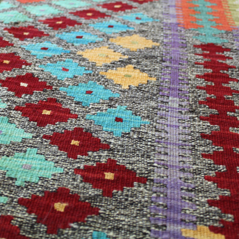 Tapis de couloir rouge en laine noué à la main de conception unique 2 pi 9 po x 9 pi 10 po Ouzbék