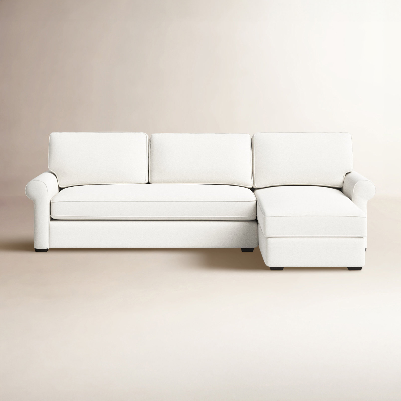 Porter Upholstered Chaise L-Sectional, Nomad Snow Crypton® Chenille, Right Hand Facing