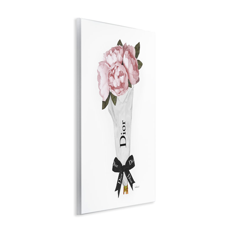 «Soft Soft Spring Bouquet Glam Fashion Bow» par Amanda Greenwood, H 15 po x l 10 po, Plaque murale