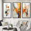 Sarcelle orange, dessin au trait, symbolisme conceptuel - art mural, ensemble de 3-1692648099-1692648109