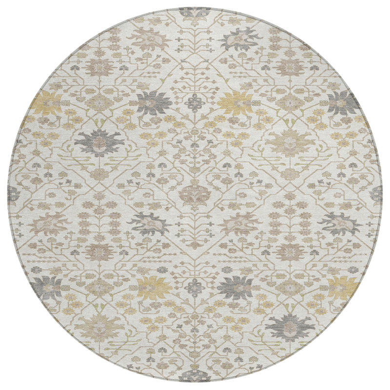 Elara Ivory Washable Indoor-Outdoor Rug - , 2'6" x 3'10"
