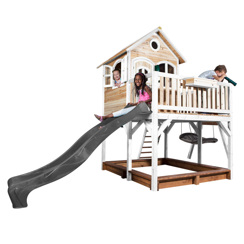 Liam AXI Hemlock Swing Set with 1 Swing(s) , 1 Slide(s), Brown/White,  Grey