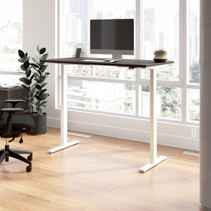 Bush Business Furniture Move 60 Series Electric Height Adjustable Standing Desk, 27" H x 59.5" W x 29.4" D, Storm Gray
