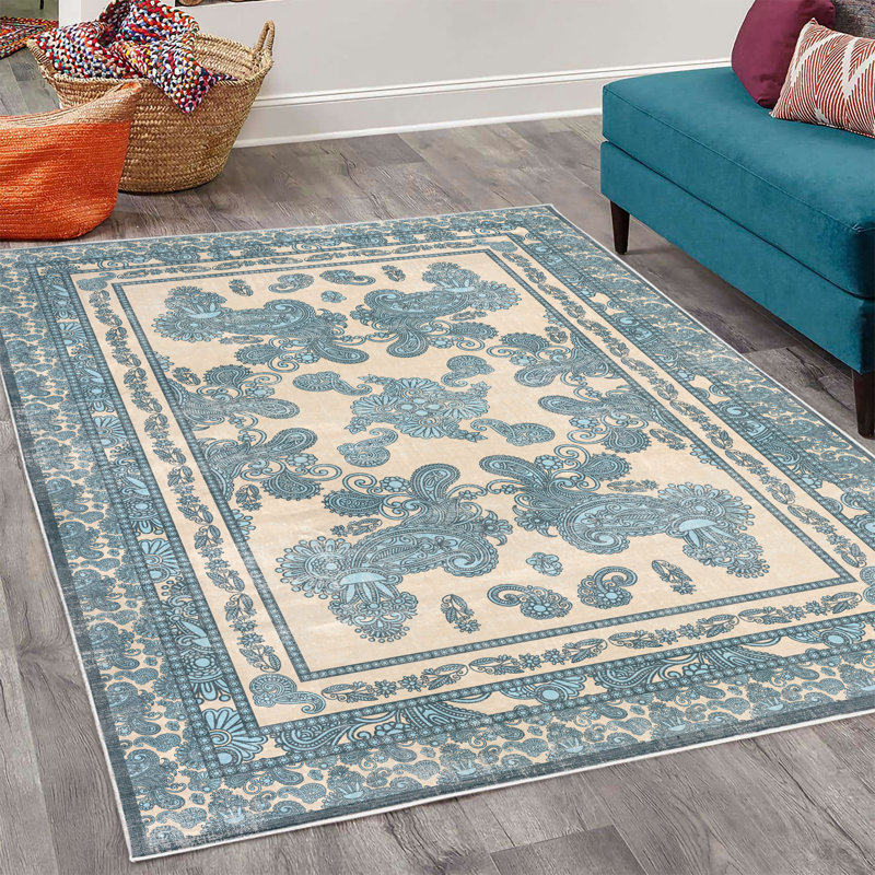 Tapis décoratif Boho, Rectangle 4 pi x 5 pi 5 po