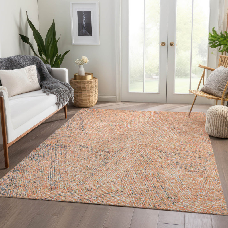 Premium Machine Washable Finchley AMF991 Lines Rug, Rectangle 3' x 5'