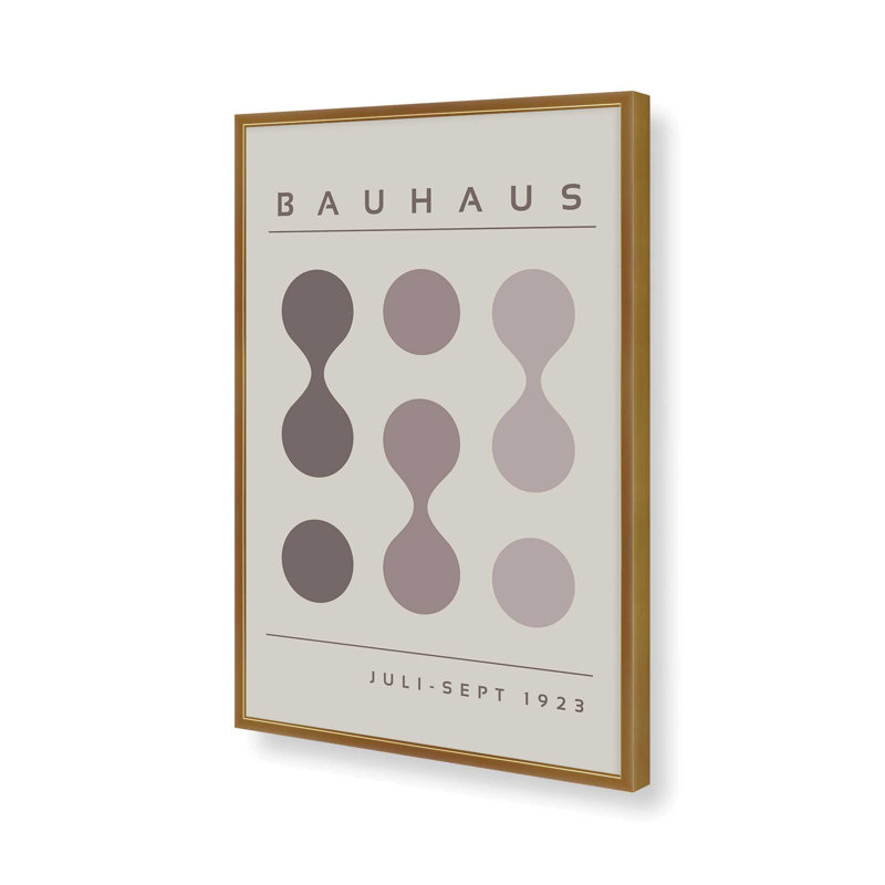 Warm Bauhaus Flow I, impression dans un cadre, Or poli, H 15,25 po x l 12,25 po